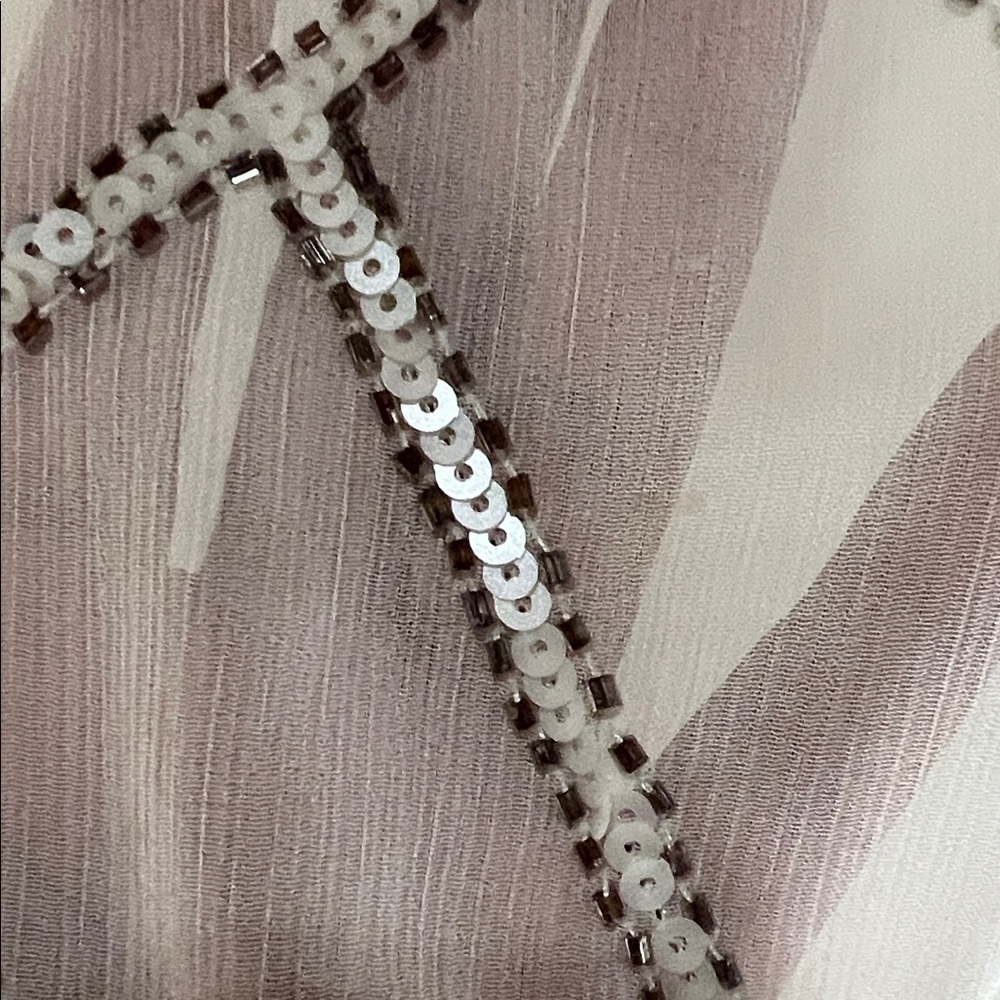 White House Black Market Ivory Geometric Camisole - Picture 7 of 8